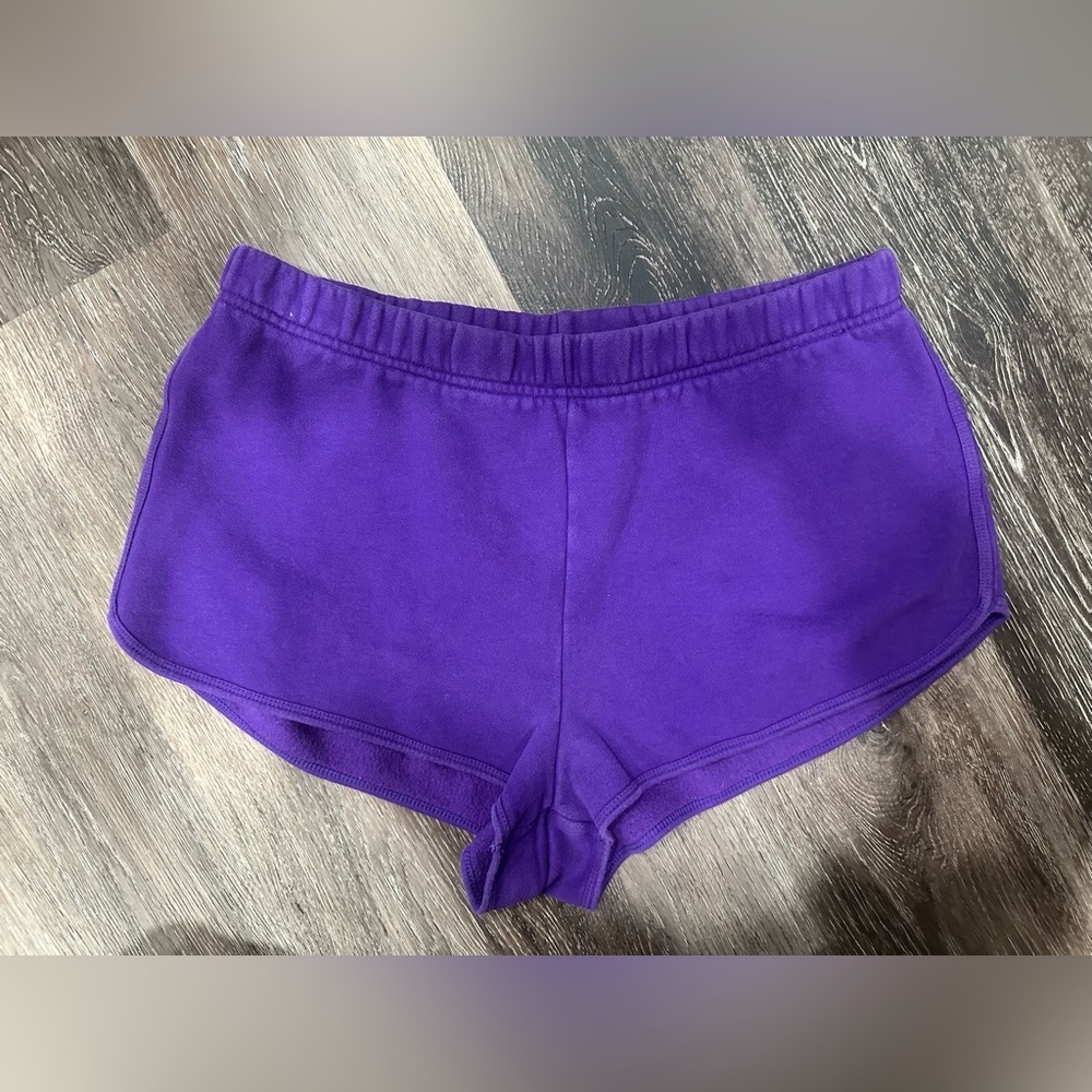 TNA Aritzia Cozy AF Short Shorts Fleece Cotton Deep Purple Lounge Comfy Medium